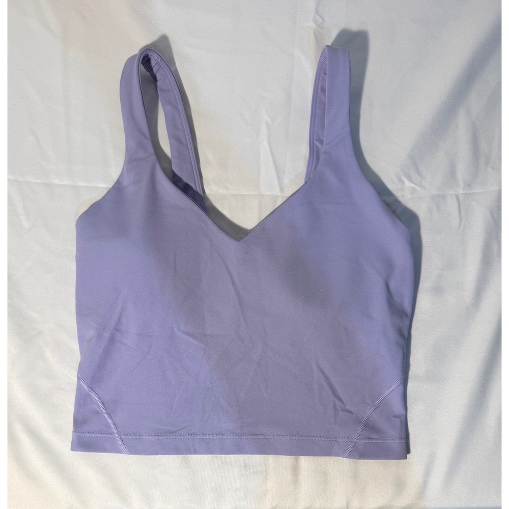 Lululemon Align Tank Top Lilac Purple V-Neck Built-in Bra Nulu Yoga Crop Tank